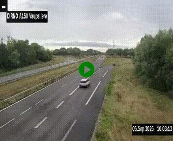Webcam autoroute A150 à hauteur de La Vaupalière en périphérie de Rouen. Vue orientée vers Rouen