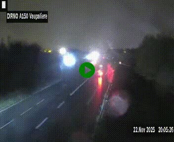 Webcam autoroute A150 à hauteur de La Vaupalière en périphérie de Rouen. Vue orientée vers Rouen