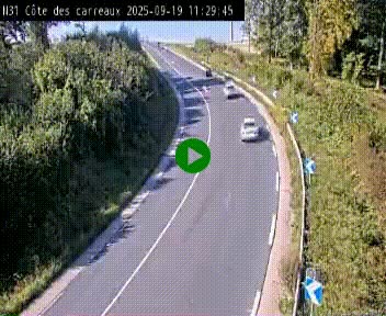 Webcam en haut de la Côte des Carreaux sur la N31 à Avesnes-en-Bray. Vue orientée vers Rouen