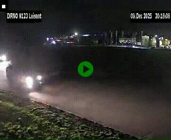 Webcam en périphérie de Chartres sur la N123, à hauteur de Luisant. Vue orientée vers Chartres