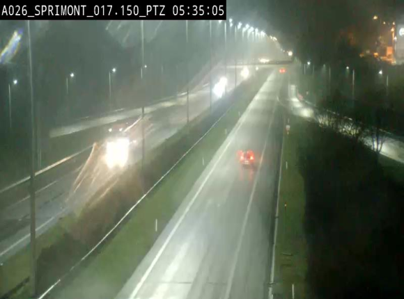Webcam A26 (E25) à Sprimont, sur l'autoroute entre Liège et Arlon. Vue orientée vers le Luxembourg