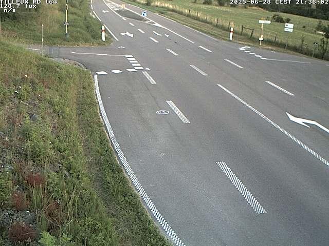 Webcam sur la RD164 à Tilleux. Vue orientée vers Neufchâteau