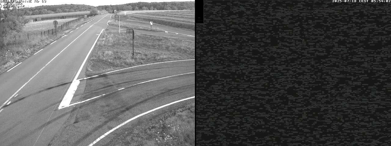 Webcam à Bellefontaine dans les Vosges à 552 mètres d'altitude sur la D63, à la jonction avec la D20A