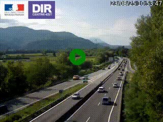 Caméra trafic à Meylan sur la Rocade-Sud de Grenoble en direction d'Aix-en-Provence