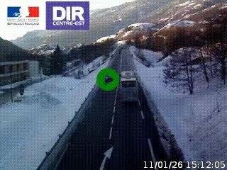 Web cam sur la N90 à Aime, en provenance de Bourg-Saint-Maurice et en direction d'Albertville