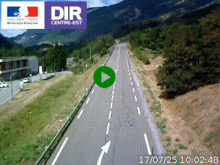 Web cam sur la N90 à Aime, en provenance de Bourg-Saint-Maurice et en direction d'Albertville