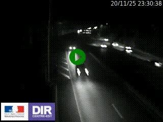 Caméra autoroute sur A6 - Valvert, près de Lyon, en direction de Paris, à hauteur de la sortie 36 Porte du Valvert