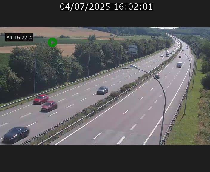 Traffic live webcam Luxembourg Flaxweiler - A1 direction Luxembourg - BK 22.4