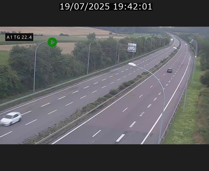 Traffic live webcam Luxembourg Flaxweiler - A1 direction Luxembourg - BK 22.4