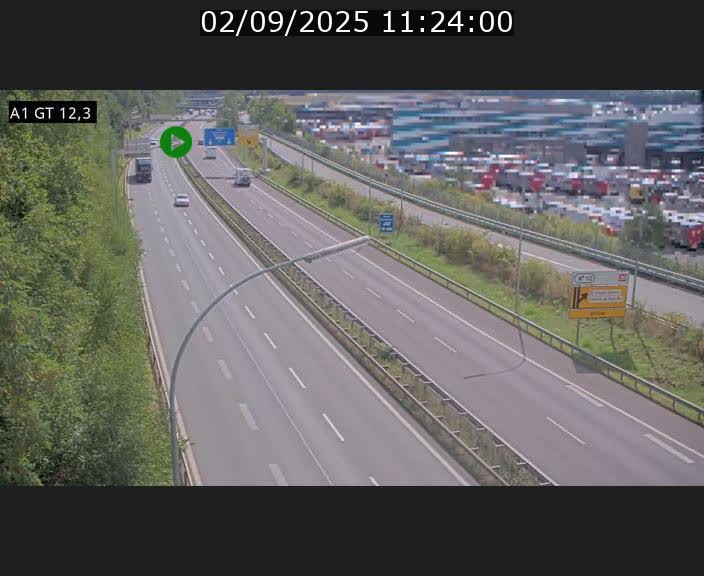 Traffic live webcam Luxembourg Senningerberg - A1 direction Allemagne - BK 12.3