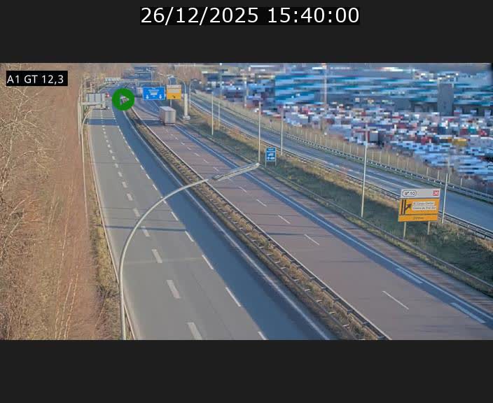 Traffic live webcam Luxembourg Senningerberg - A1 direction Allemagne - BK 12.3