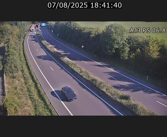Traffic live webcam Luxembourg Ehlerange - A13 direction Esch-sur-Alzette - BK 6.8