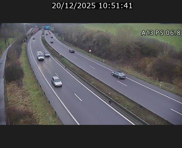 Traffic live webcam Luxembourg Ehlerange - A13 direction Esch-sur-Alzette - BK 6.8