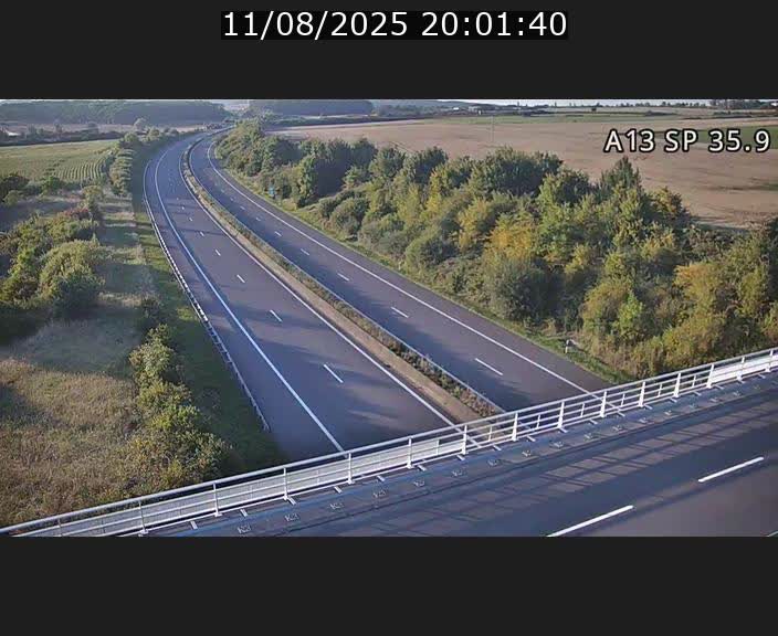 Webcam trafic sur A13 à l'entrée ouest du tunnel Markusbierg à Remerschen. Vue orientée vers Mondorf-les-Bains.