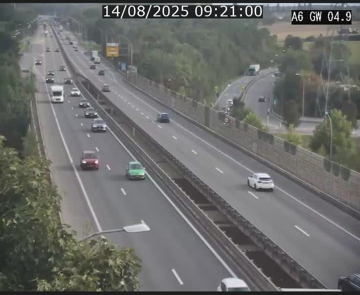 Traffic live webcam Luxembourg Croix de Cessange - A6 - BK 4.9 - direction Belgique