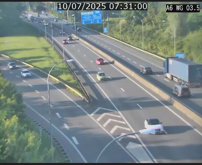 Traffic live webcam Luxembourg - Croix de Cessange - A6 - BK 3.5 - direction France/Allemagne