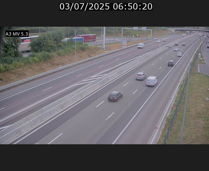 Webcam à l'Aire de Berchem au Luxembourg sur l'A3. Vue orientée vers la France