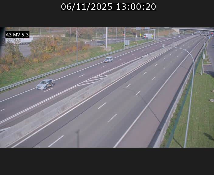 Webcam à l'Aire de Berchem au Luxembourg sur l'A3. Vue orientée vers la France