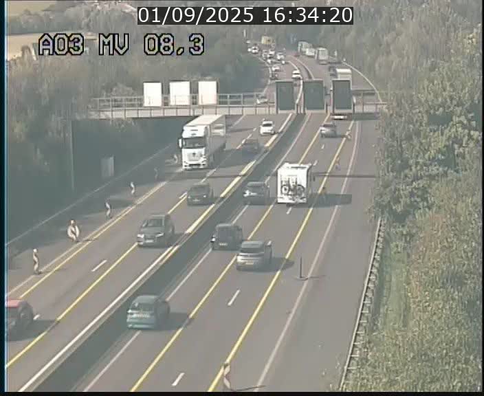 Webcam Autoroute après la Croix de Bettembourg en direction de Luxembourg sur l'A3
