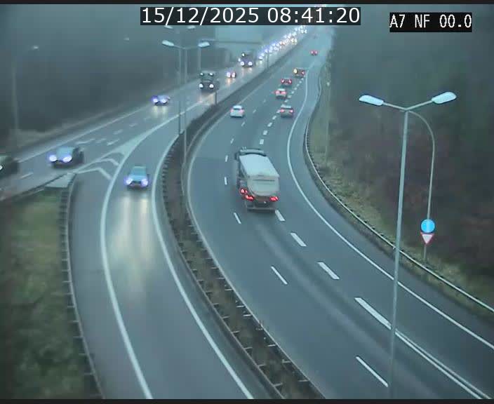 Caméra autoroute Luxembourg A7 - Echangeur A1/A7 Grünewald direction Tunnel Stafelter