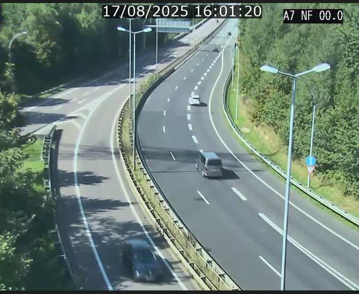 Caméra autoroute Luxembourg A7 - Echangeur A1/A7 Grünewald direction Tunnel Stafelter