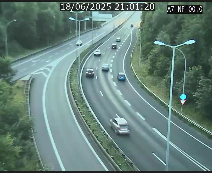 Caméra autoroute Luxembourg A7 - Echangeur A1/A7 Grünewald direction Tunnel Stafelter