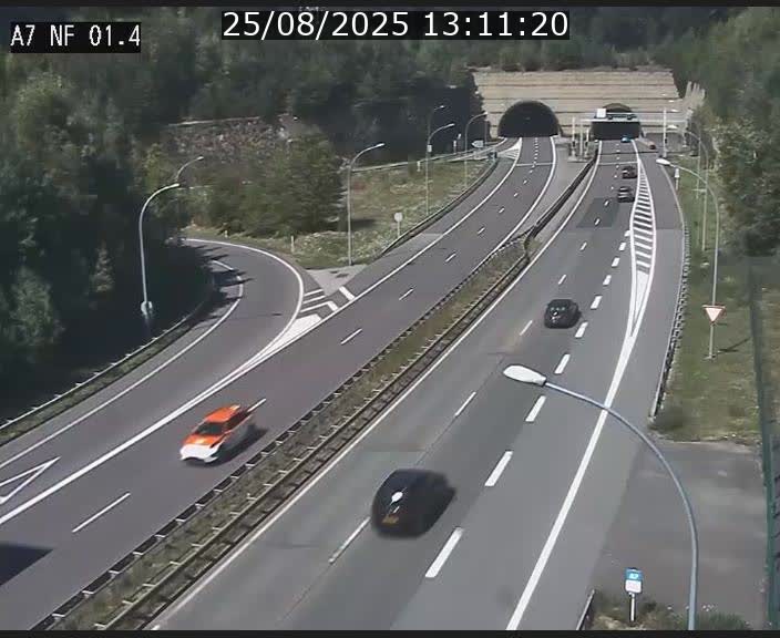 Caméra autoroute Luxembourg A7 - Echangeur Waldhaff - direction Tunnel Stafelter