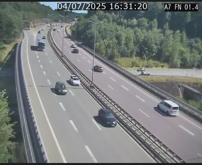 Caméra autoroute Luxembourg A7 - Tunnel Stafelter - direction Echangeur Grünewald