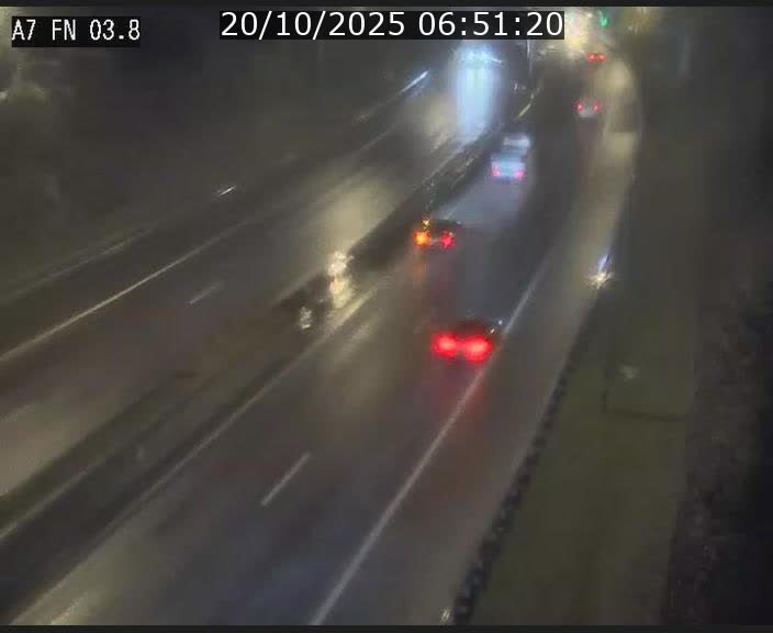 Caméra autoroute Luxembourg A7 - Passage à gibier Rëngelbour - direction Tunnel Stafelter