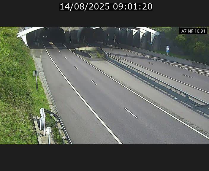 Caméra trafic Luxembourg - A7, Tunnel Gousselerbierg, entrée sud, direction Mersch