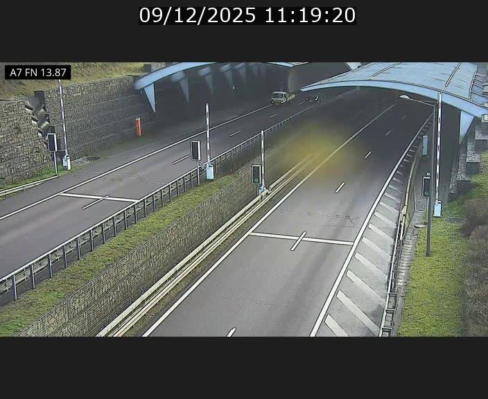 Caméra trafic Luxembourg - A7, Tunnel Gousselerbierg, entrée nord, direction Lorentzweiler