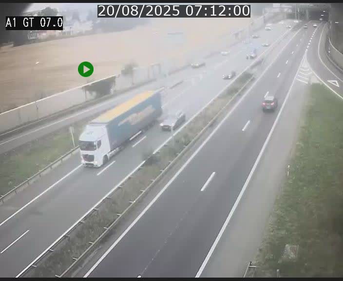 Traffic live webcam Luxembourg Cents - A1 direction Kirchberg - BK 7