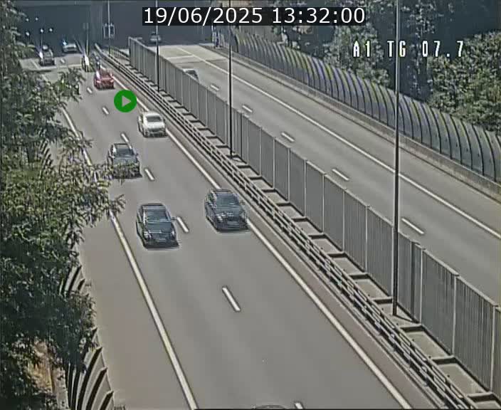 Traffic live webcam Luxembourg Kirchberg - A1 direction Luxembourg-ville - BK 7.7