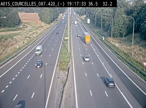 Webcam autoroute Belgique - Viesville - E42 direction Mons - BK 84.35