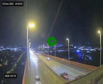 Webcam autoroute sur le périphérique de Bordeaux (A630) au nord de la ville. Caméra située sur le Pont d'Aquitaine.
