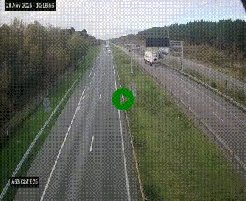 Webcam autoroute A63 en périphérie de Bordeaux au sud-est de la ville, en provenance du bassin d'Arcachon. Vue orientée vers Bordeaux