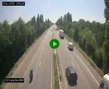 Webcam routière à la fin de la N10, en périphérique ouest d'Angouleme, proche de la jonction avec l'A10