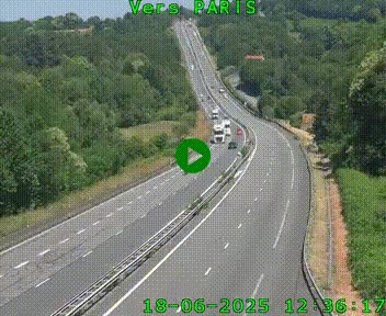Caméra routière sur l'autoroute A20 à Bessines-sur-Gartempe. Vue orientée vers Paris