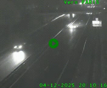 Caméra routière sur l'autoroute A20 au nord de Limoges, à la jonction avec la N520. Vue orientée vers Paris