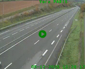 Caméra routière sur l'autoroute A20 à Saint-Hilaire-Bonneval, au sud de Limoges. Vue orientée vers Paris