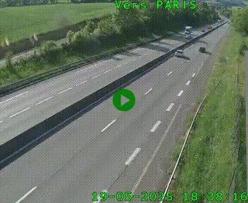 Caméra routière sur l'autoroute A20 à Saint-Hilaire-Bonneval, au sud de Limoges. Vue orientée vers Paris
