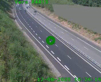 Caméra routière sur l'autoroute A20 à Saint-Pardoux-l'Ortigier, à la jonction avec l'A89. Vue orientée vers Paris