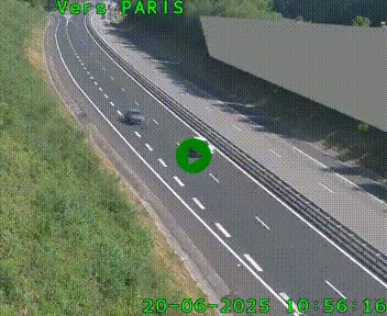 Caméra routière sur l'autoroute A20 à Saint-Pardoux-l'Ortigier, à la jonction avec l'A89. Vue orientée vers Paris