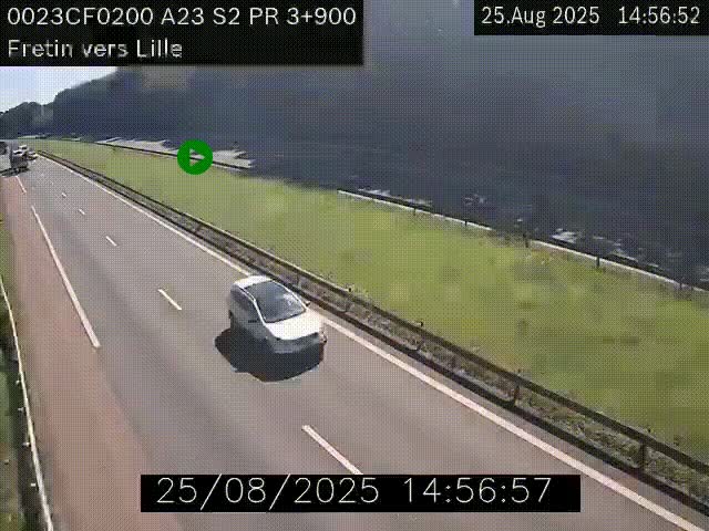 Webcam autoroute A23 à hauteur de Fretin. Vue orientée vers Lille