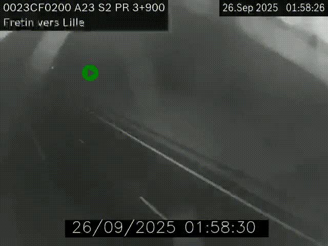 Webcam autoroute A23 à hauteur de Fretin. Vue orientée vers Lille