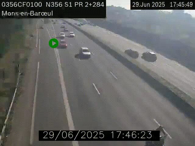 Webcam à l'entrée de Lille en direction du périphérique, à proximité de Mons-en-Baroeul sur la N356