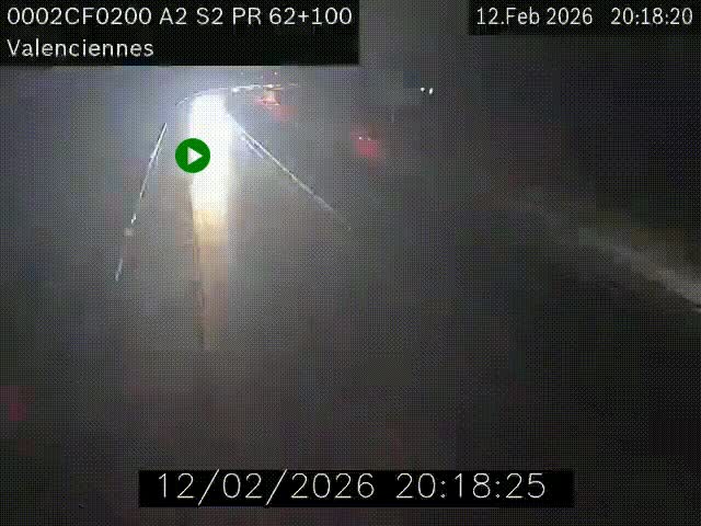 Webcam autoroute A2 à Valenciennes. Vue orientée vers Maubeuge et Mons (Belgique)