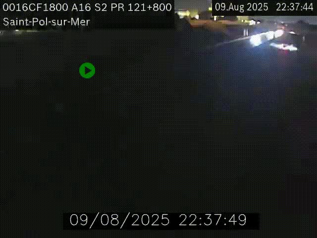 Webcam autoroute A16 à proximité de Dunkerque, à hauteur de la sortie Saint-Pol-sur-Mer. Vue orientée vers Calais