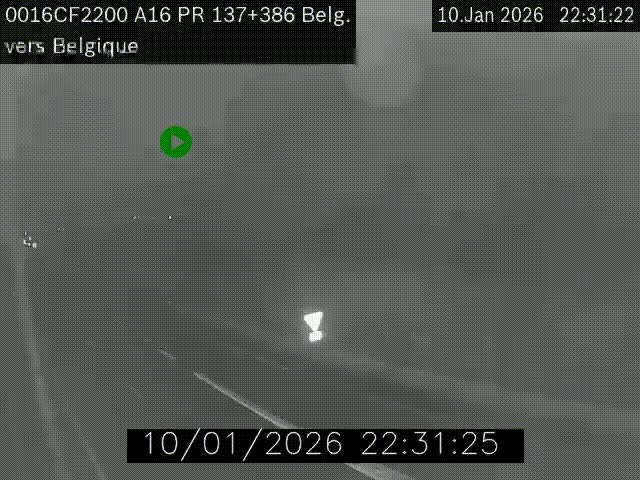 Webcam à la frontière franco-belge au niveau de Bray-Dunes/De-Panne sur l'autoroute A16. Vue orientée vers la Belgique