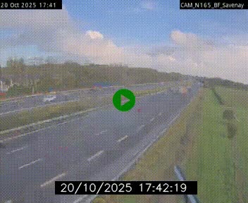Webcam sur la N165 à hauteur de Savenay, au nord-ouest de Nantes en direction de la Bretagne
